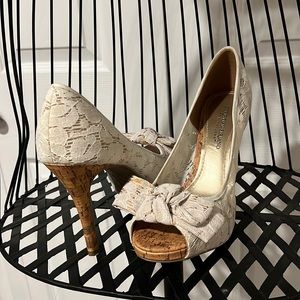 Christian Siriano White Lace Shoes